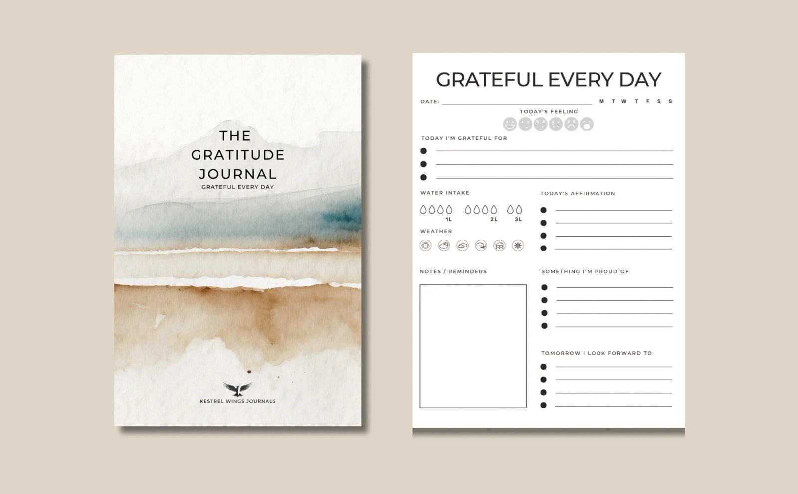The Gratitude Journal by Kestrel Wings Journals